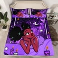 thumbnail image 2 of Homewish Black Girls Full Size Sheets,Cute Candle Bed Sheets,Starry Sky Sheet Sets For Kids,Luxury Bedroom Decor,4 Pieces, 2 of 7