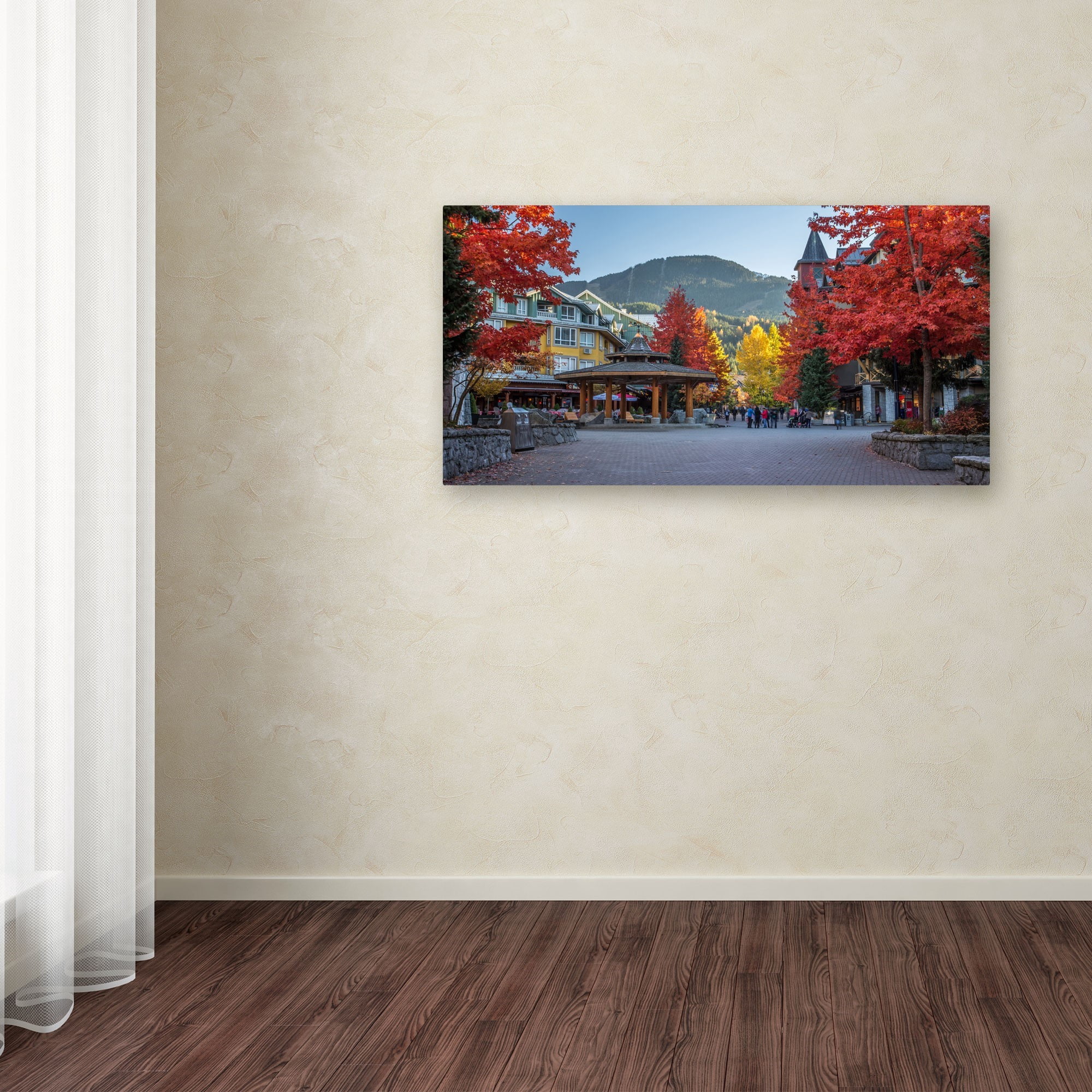 Trademark Fine Art "Whistler Village Autumn" Canvas Art by Pierre Leclerc