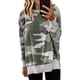 thumbnail image 1 of Sudadera ECOWISH para mujer con cuello redondo y manga larga con estampado de camuflaje, 1 of 7