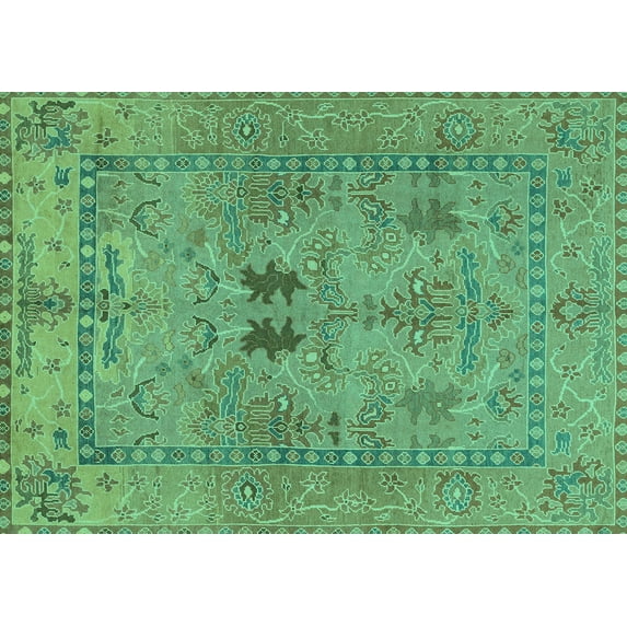 Ahgly Company Indoor Rectangle Abstract Turquoise Blue Modern Area Rugs, 2' x 3'