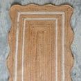 thumbnail image 3 of KLAVATE Natural Jute Wave Edge Hand Braided Scalloped Farmhouse Jute Runner Rug, 3 of 5