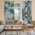 thumbnail image 2 of Blueberry Spring Leaves Kitchen Curtain for Berdoom Living Room Cafe 72 Inch Length, Grey Botanical Branches Tiers Curtains Light Filtering Drapes Rod Pocket Window Treatment 2 Panels 52"Wx72"L, 2 of 8