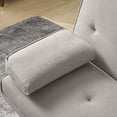 thumbnail image 5 of Futon Sofa Bed, Velvet Fabric Comfy Futon Couch Bed with 2 Square Pillows, Convertible Sleeper Sofa with Adjustable Backres Modern Loveseat Sleeper for Living Room, Beige, 5 of 7