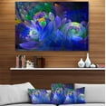 thumbnail image 3 of Designart 'Blue Fractal Flower Bouquet' Metal Wall Art, 3 of 3