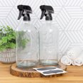 thumbnail image 2 of Cornucopia Brands 32oz Glass Spray Bottles (2-Pack, Clear); Quart Bottles w/ 3-Setting Adjustable Trigger Sprayers; Includes Chalk Labels, 2 of 10