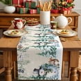 thumbnail image 4 of Table Runner 13x70in Inches Long, Snowman Squirrel Xmas Tree SnowLinen Washable Dresser Scarf Pine Branches Retro LinenKitchen Dinning Tablerunners for Holiday/Party/Wedding/Home Tables Decor, 4 of 9