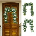 thumbnail image 5 of 2Pcs Artificial Eucalyptus Vine Garland â 5.9ft Greenery with Silver Dollar Leaves for Wedding Decor, Table Runners, Backdrops & Boho Home Decor, Champagne Color, 5 of 5