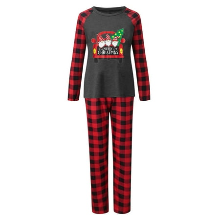 

Nomeni Women s Family Matching Christmas Truck Tress Print Long Sleeve Family Matching Christmas Casusal Pajamas Sleepwear Set