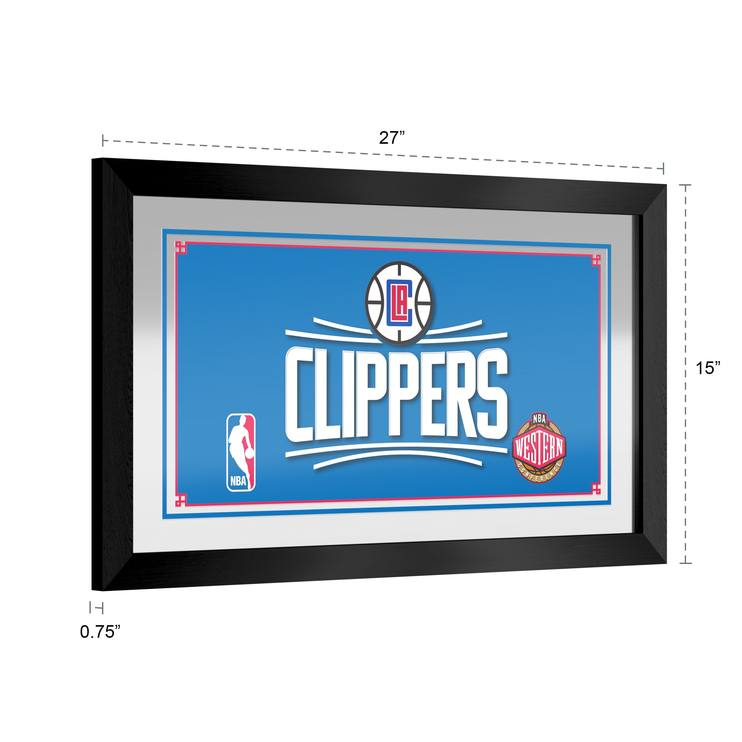 Los Angeles Clippers Logo Ready-To-Hang Black Framed Wall Mirror