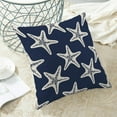 thumbnail image 4 of Summer Outdoor Pillow Covers 16x16 Inch Set of 2 Navy Blue Starfish Ocean Themed Beach Decor Throw Pillows Coastal Beachy Nautical Decorative Cushion Cases for Couch Home Sofa Decorations, 4 of 6