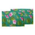 thumbnail image 3 of S4Sassy Blue Tropical Leaves & Floral Printed Dining Room Reversible Tablemats With Napkins set, 3 of 3