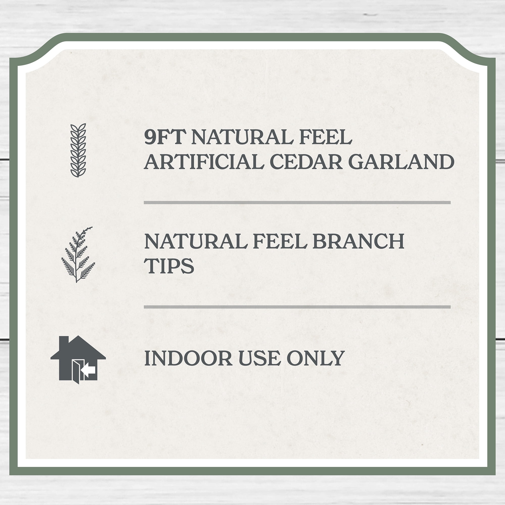 My Texas House 9' Natural Feel Cedar Artificial Christmas Garland photo 6