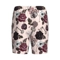 thumbnail image 5 of Gaeub Retro Red Black Roses Printed Men's Short Pajama Pants, Lightweight Lounge & Sleep Bottoms Keep You Cool - Medium, 5 of 9