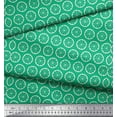 thumbnail image 2 of Soimoi Green Japan Crepe Satin Fabric Lemon Slice Block Print Fabric by Yard 42 Inch Wide, 2 of 5