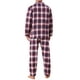 thumbnail image 3 of INSPIRAR CHIC Conjunto de Pijamas de Dos Piezas de Manga Larga con Botones Casual a Cuadros en Rojo y Azul, 3 of 5