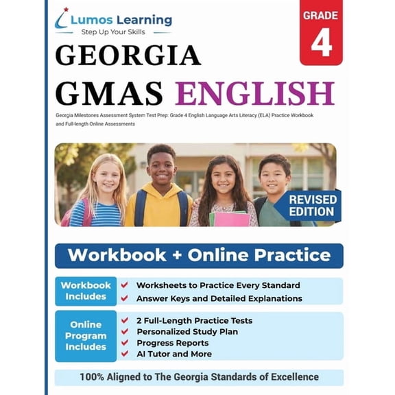 Gmas by Lumos Learning Georgia Milestones Assessment System Test Prep: Grade 4 English Language Arts Literacy (ELA) Practice Workbook and Full-, Book 4, (Paperback)