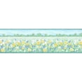 thumbnail image 5 of Dundee Deco's Peel and Stick Wallpaper Border - Floral Green Yellow White Flowers in a meadow Wall Border Retro Design, 15 ft x 7 in, Self Adhesive, 5 of 6