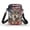 American Flag Wolf Pattern, variant on 2 Zippers Travel Crossbody Purse Polyester, Vintage Small Crossbody Purse, Cat Paw Print Pattern