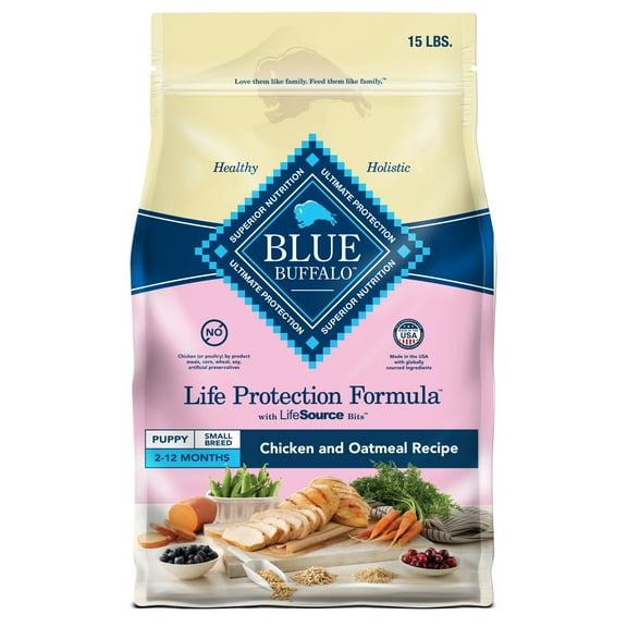 Blue Buffalo Life Protection Formula Small Breed Dry Puppy Food, Chicken & Oatmeal, 15 lbs.