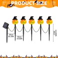 thumbnail image 3 of BNNG Solar Halloween Pumpkin LED Lights, Set of 5 Big Pumpkin Stake Lights Orange Jack-O-Lantern Pumpkins Swaying Light for Outdoor Halloween Pathway Yard Garden Decoration, 3 of 9