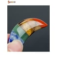 thumbnail image 2 of Spencer 7 Chakra Natural Stone Moon Shape Worry Stone Healing Energy Reiki Quartz, 2 of 7