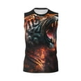 thumbnail image 4 of Yiaed Cool Tiger Print Men's Singlet Vests Summer Running Muscle Tank Tops Gym Undershirt Round Neck Sleeveless for man, 4 of 5
