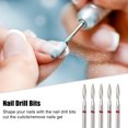 thumbnail image 3 of 10 Pcs Emery Nail Drill Bit Set for Acrylic Nails 3/32 Inch Nail Art Tools 44mm Length Red, 3 of 6