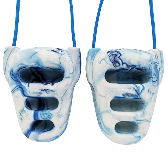 CLIMB Rock Climbing Training Holds, Marble Blue White, 2 Pack