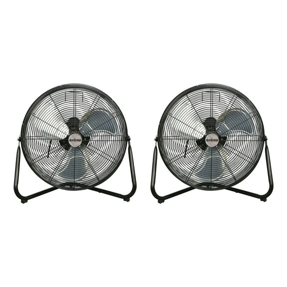 Hurricane Pro Series 20" High Velocity Orbital Floor Fan, Black (2 Pack)