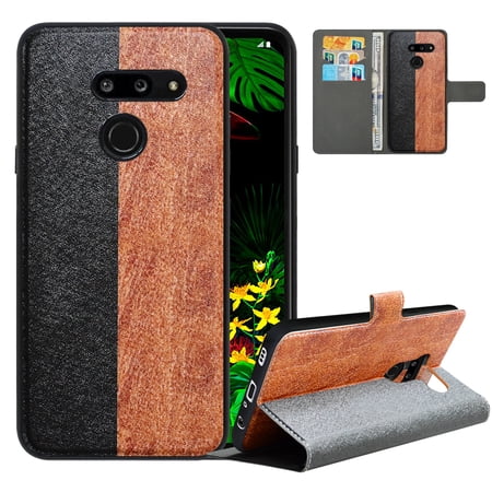 Labanema LG G8 ThinQ Case with Kickstand 2 in 1 Detachable Magnetic Protective Folio Flip Cover for LG G8 ThinQ (Black Brwon)