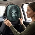 thumbnail image 2 of Ghost Face Headrest Covers, Scary Covers for Cars, Stretchy Seat Headrest Protector, Funny Cover for Auto, Vehicle, Truck, SUV, Washable Elastic Fabric, Interior Accessories（A), 2 of 3