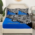 thumbnail image 3 of Erosebridal Dirt Bike Bedding Set Extreme Sports Lover Gifts Bed Sheets Motocross Rider Blue Fitted Sheet Teens Racer 3D Watercolor Motorcycle Cool Sports Sheets Twin with 1 Pillowcase, 3 of 4