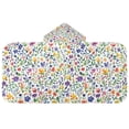 thumbnail image 5 of Yayeee Kids Hooded Towel with Hand Pockets Beach Soft Absorbent Bath Wrap 50 x 23.5 inch, Green Wildflower Pattern, 5 of 5