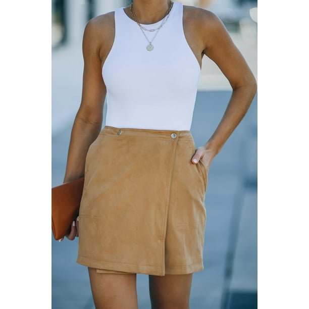 Khaki wrap 2024 around skirt