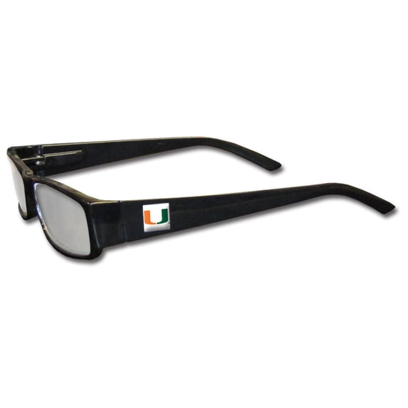 Miami Hurricanes Black Reading Glasses +1.75 (F)