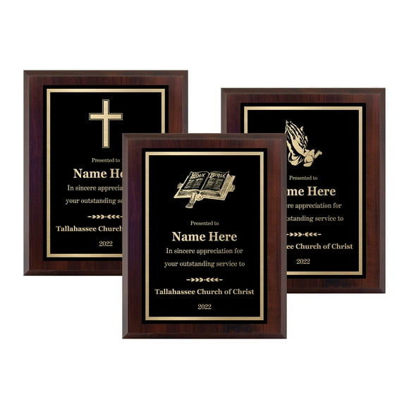 Personalized Church Award - Engraved Custom Religious Plaque - Recognition or Appreciation for Preacher, Pastor, Rabbi, Usher, Elder, Deacon, Member, Choose Your Size, Customize Now! (7x9)