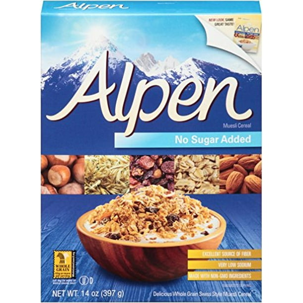 Alpen Muesli Cereal No Sugar Added, 3 Pack of 14 Ounce Boxes Walmart