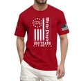 thumbnail image 2 of America 250 Shirts for Men Patriotic Star American Flag Print Crew Neck Short Sleeve Tshirt Muscle Regular Fit Daily Wear Summer Tees, Red, #01 Red, 2 of 6