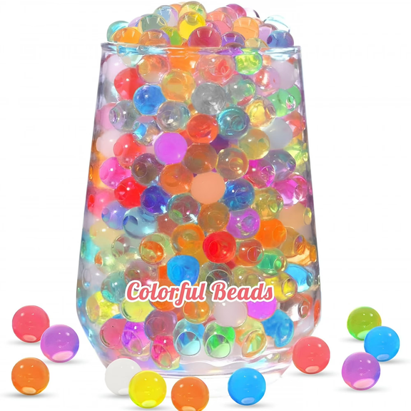 Clear Water Gel Beads – 15,000 Crystal Vase Fillers for Floral Arrangements, Wedding Centerpieces, Candle Displays & Soilless Planting – Non-Toxic, Biodegradable – Reusable, Expands with Water