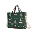 thumbnail image 7 of FORMRS Womens Corduroy Tote Bag Crossbody Shoulder Handbag with Pocket, Christmas Santa Hats, 7 of 7
