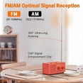 thumbnail image 2 of Portable AM FM Radio, Built-in Speaker, Headphone Jack, Supports USB Power Supply, Red, 2 of 5