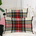 thumbnail image 4 of Red White Plaid Decorative Pillow Covers, Colorful Scottish Tartan Plaid Double Sided Throw Pillow Covers Sofa Cushion Cover Lumbar 12 x 20 Inches(Set of 2), 4 of 4