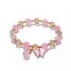 thumbnail image 1 of Nvzi Pulsera de mariposa de imitación de jade con forma de palomitas de maíz y cristal de mariposa, pulsera de estilo chino para mujer, regalo, rosa, 1 of 5
