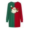 thumbnail image 2 of Christmas Long Hoodies for Women 2025 Long Sleeve Color Block Graphic Hooded Sweatshirt Hoodie Dress Pullover Tops, 2 of 5