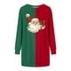 thumbnail image 3 of WILLBEST Sudadera Informal de Mujer con Estampado Navideño Interesante En Bloques de Color Verde y Rojo, Cuello Redondo, Manga Larga y Sin Capucha Grande, 3 of 4