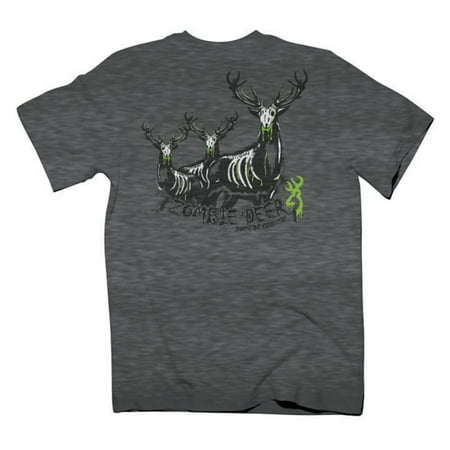 Browning Youth Zombie Deer Hunting And Shooting Kids T-Shirt (Charcoal, small)