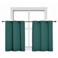 thumbnail image 2 of K30 2 Panels Hunter Green thermal short curtain blackout 100% privacy for kitchen bathroom decor with grommets top size 28" wide X 36" length each panel, 2 of 4