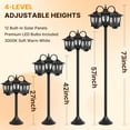 thumbnail image 4 of Hoodink 3-Head Solar Lamp Post Light, 73" Solar Lights Outdoor Waterproof, 60Lm 3000K Pathway Lights for Garden, Lawn, Yard, 4 of 9