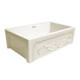 thumbnail image 3 of Glencove St. Ives 33" Front Apron Fireclay Sink with an Intricate Vine Design on one side and an Elegant Beveled Front Apron on the Opposite Side, 3 of 4