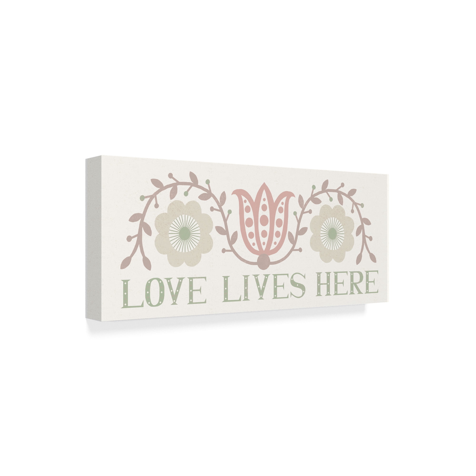 Trademark Fine Art 'Folk Lodge Love Lives Here Hygge' Canvas Art by Michael Mullan